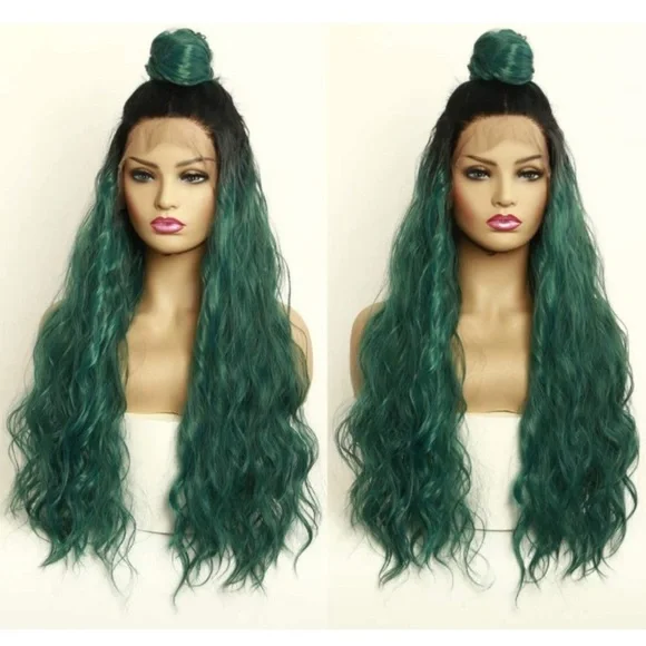 Ombre Green Lace Front Wig